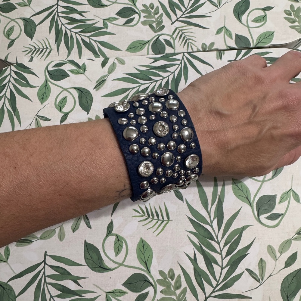 Studded Blue Cuff Bracelet